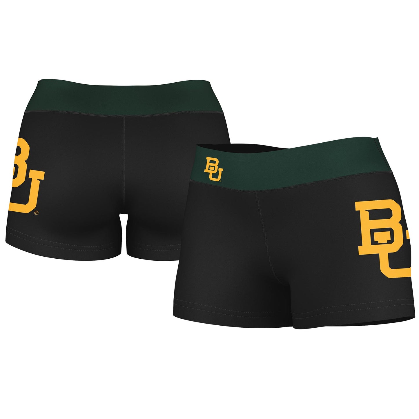 Women's Vive La Fete Black/Green Baylor Bears Side Logo Solid Shorts