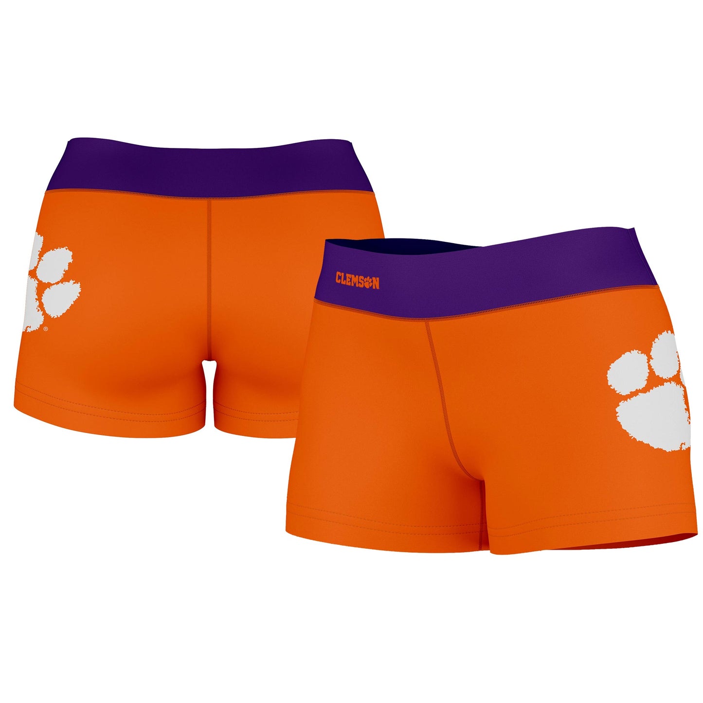 Women's Vive La Fete Orange/Purple Clemson Tigers Side Logo Solid Shorts