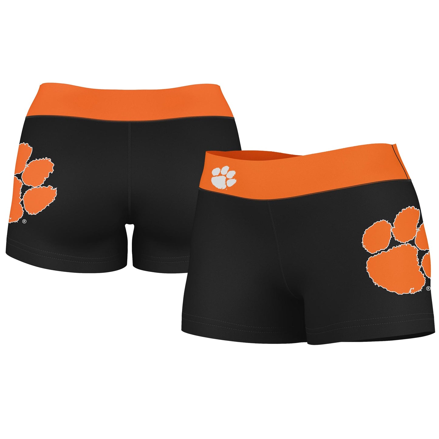 Women's Vive La Fete Black/Orange Clemson Tigers Side Logo Solid Shorts