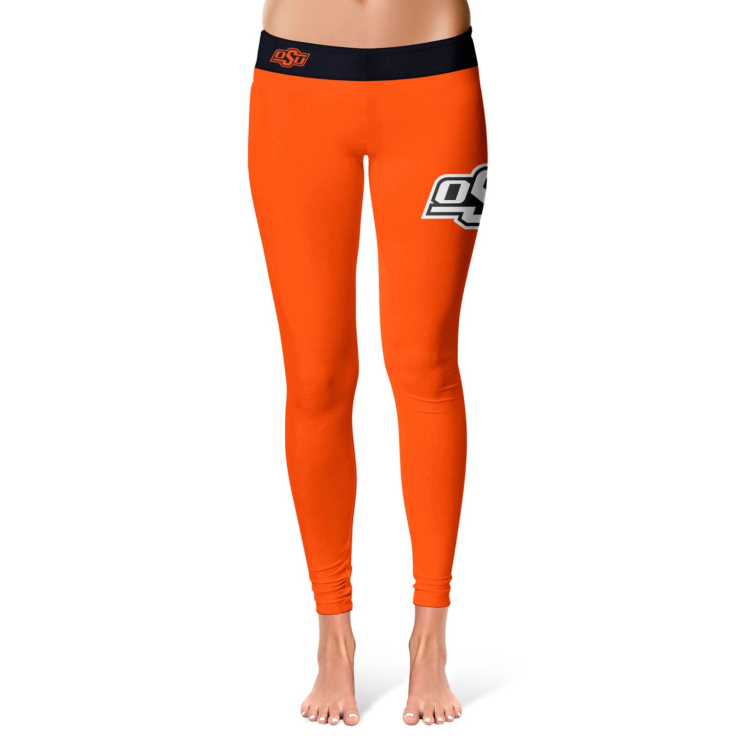 Women's Vive La Fete Orange/Black Oklahoma State Cowboys Plus Size Solid Design Yoga Leggings