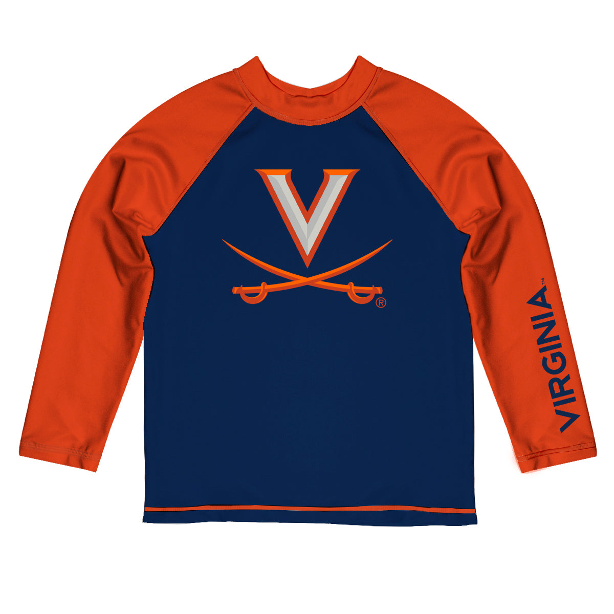 Toddler Vive La Fete Blue/Orange Virginia Cavaliers Solid Contrast Contrast Rash Guard