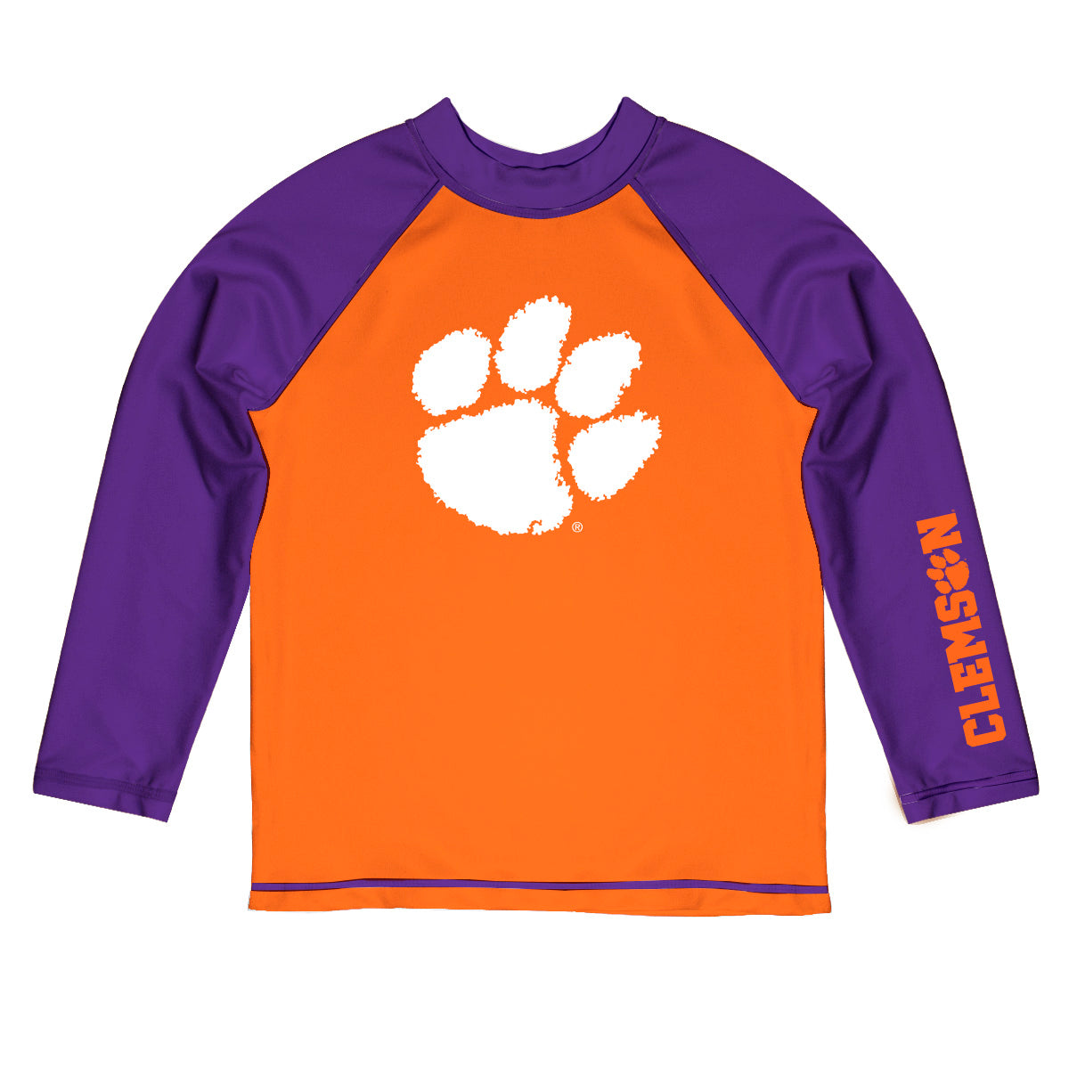 Infant Vive La Fete Orange/Purple Clemson Tigers Solid Contrast Contrast Rash Guard