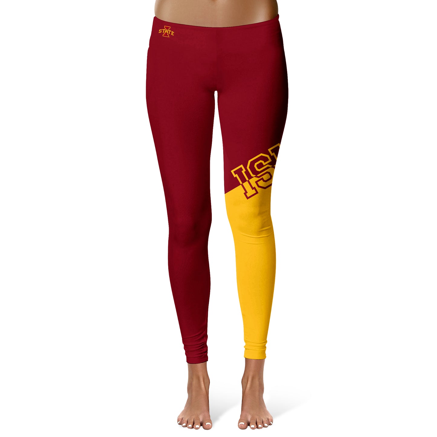 Women's Vive La Fete Cardinal/Gold Iowa State Cyclones Color Block Yoga Leggings