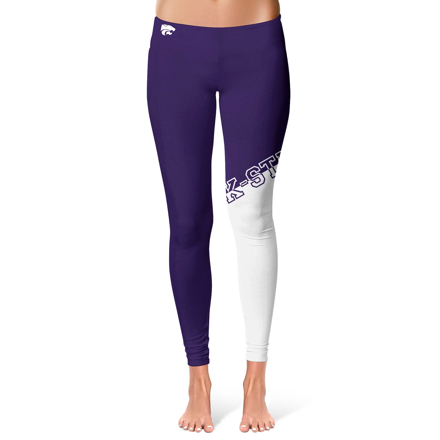 Women's Vive La Fete Purple/White Kansas State Wildcats Color Block Yoga Leggings
