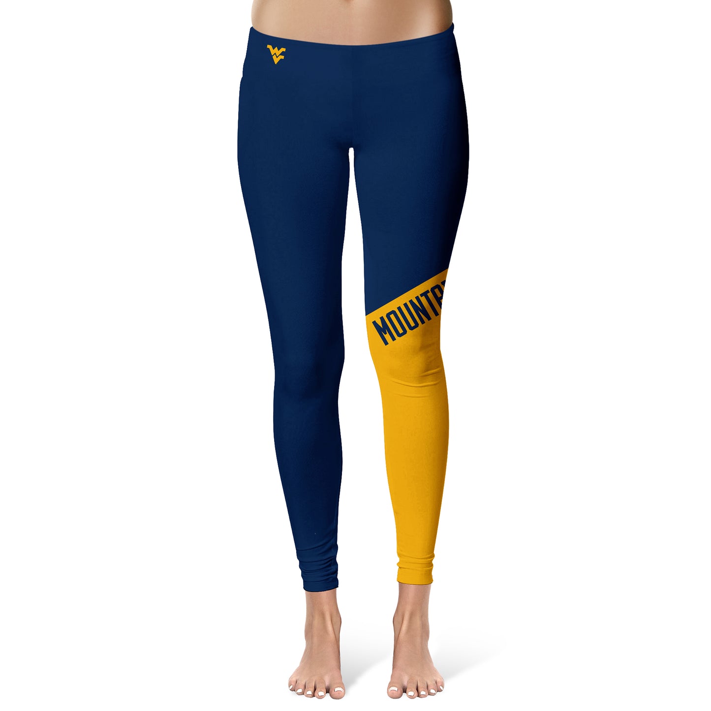 Women's Vive La Fete Navy/Gold West Virginia Mountaineers Color Block Yoga Leggings