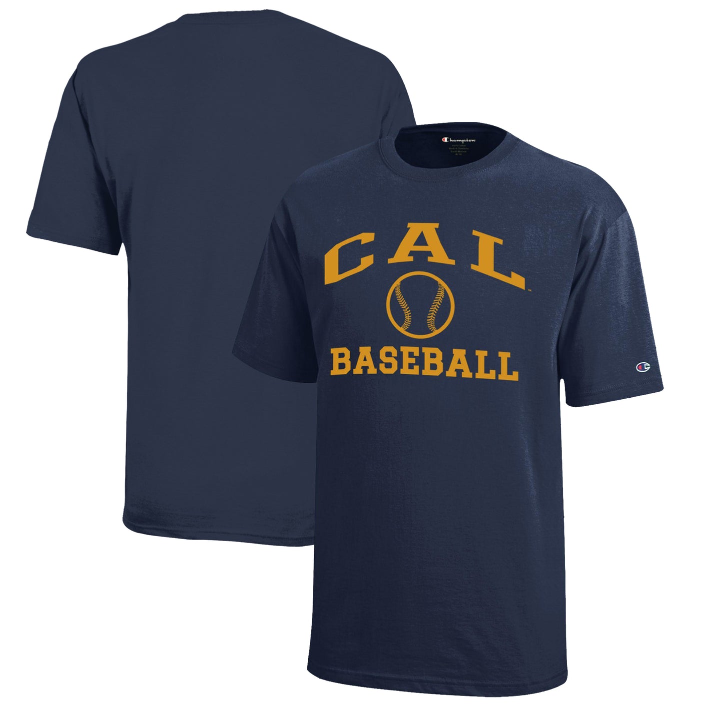 Youth Champion Navy Cal Bears Icon Logo Baseball T-Shirt
