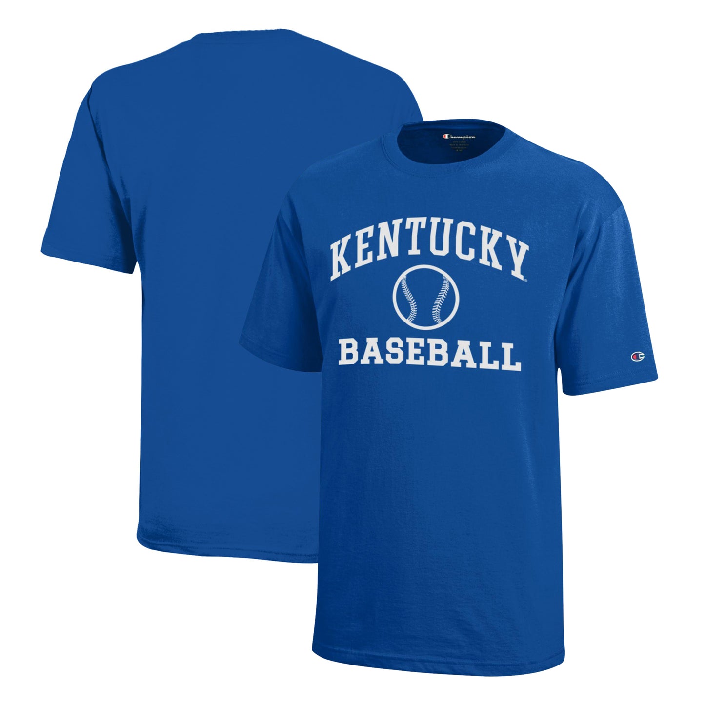 Youth Champion Royal Kentucky Wildcats Icon Logo Baseball T-Shirt