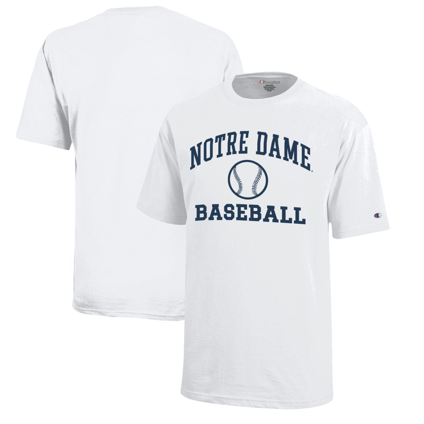 Youth Champion White Notre Dame Fighting Irish Icon Logo Baseball T-Shirt