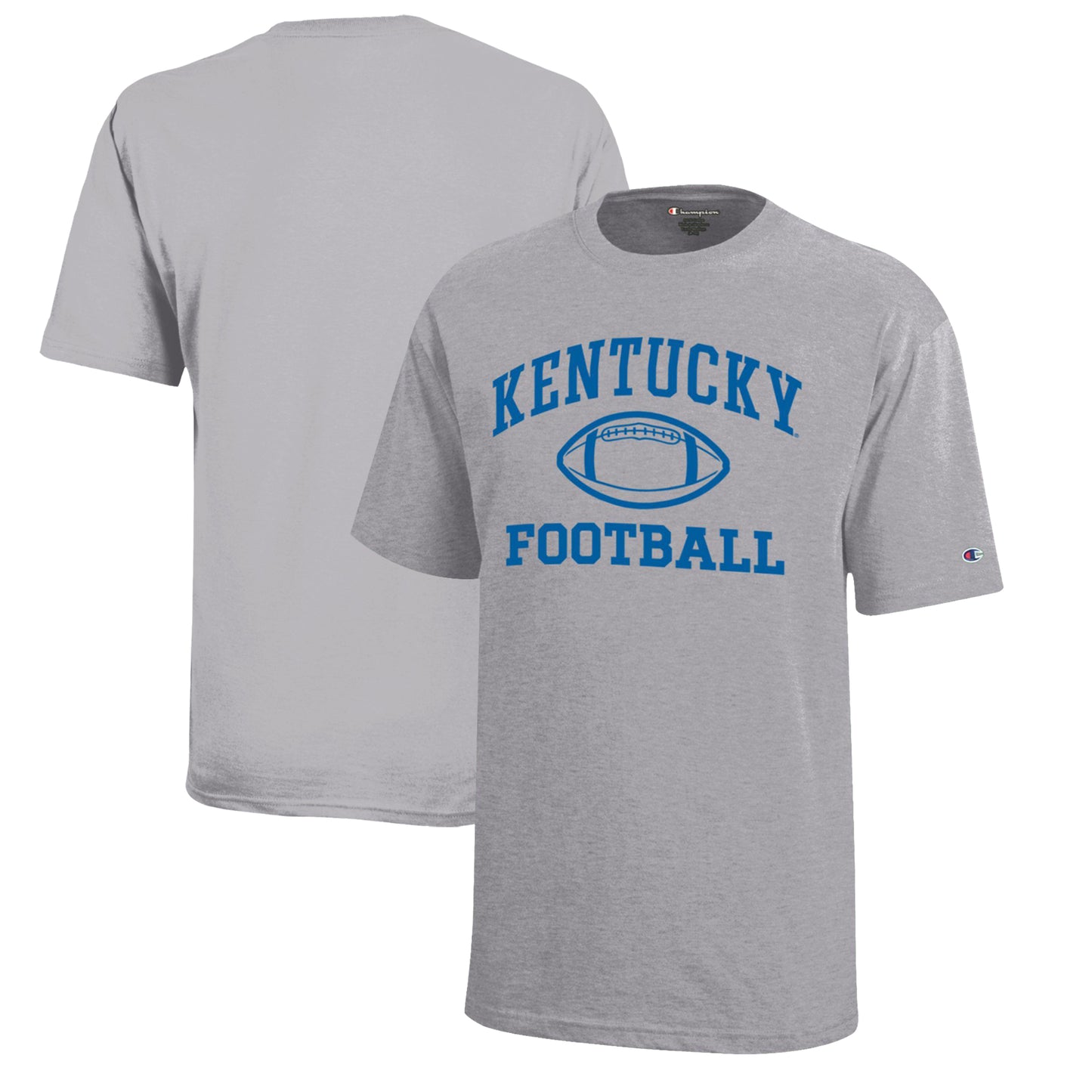 Youth Champion Gray Kentucky Wildcats Icon Logo Football T-Shirt