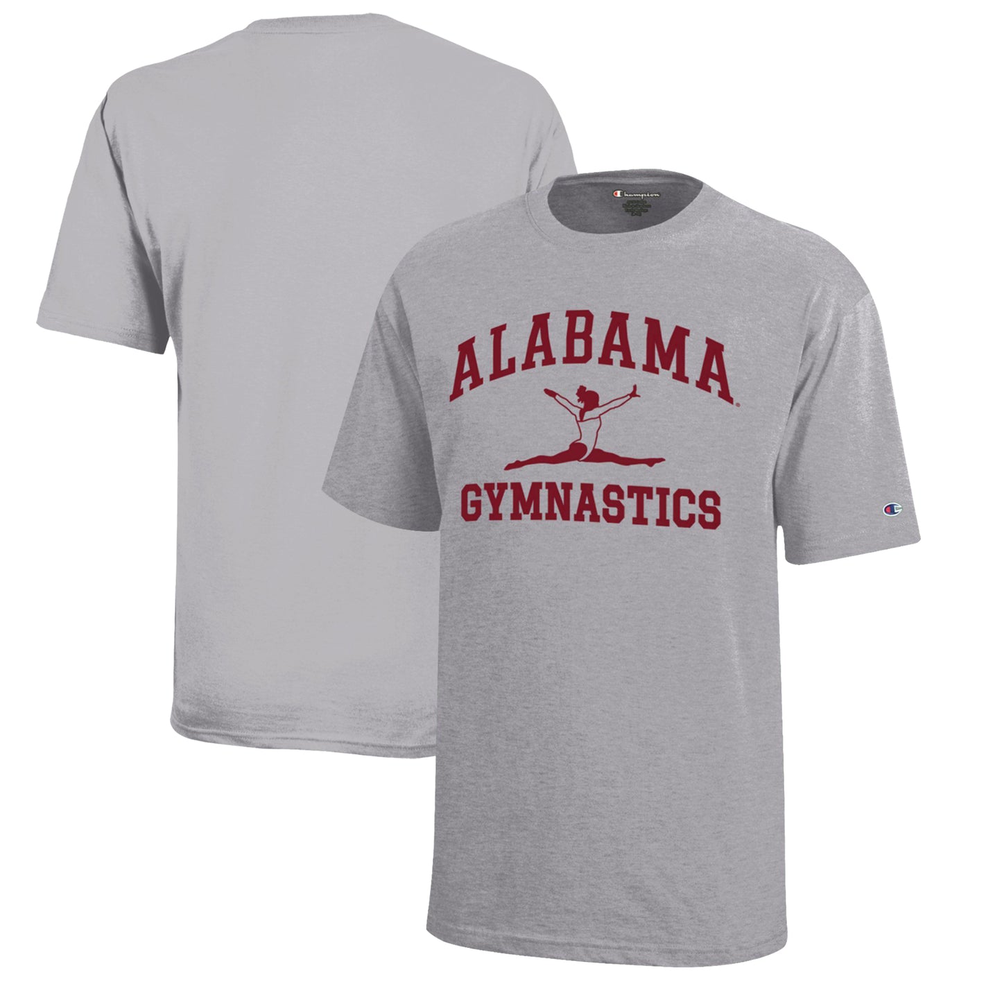 Youth Champion Gray Alabama Crimson Tide Icon Logo Gymnastics T-Shirt
