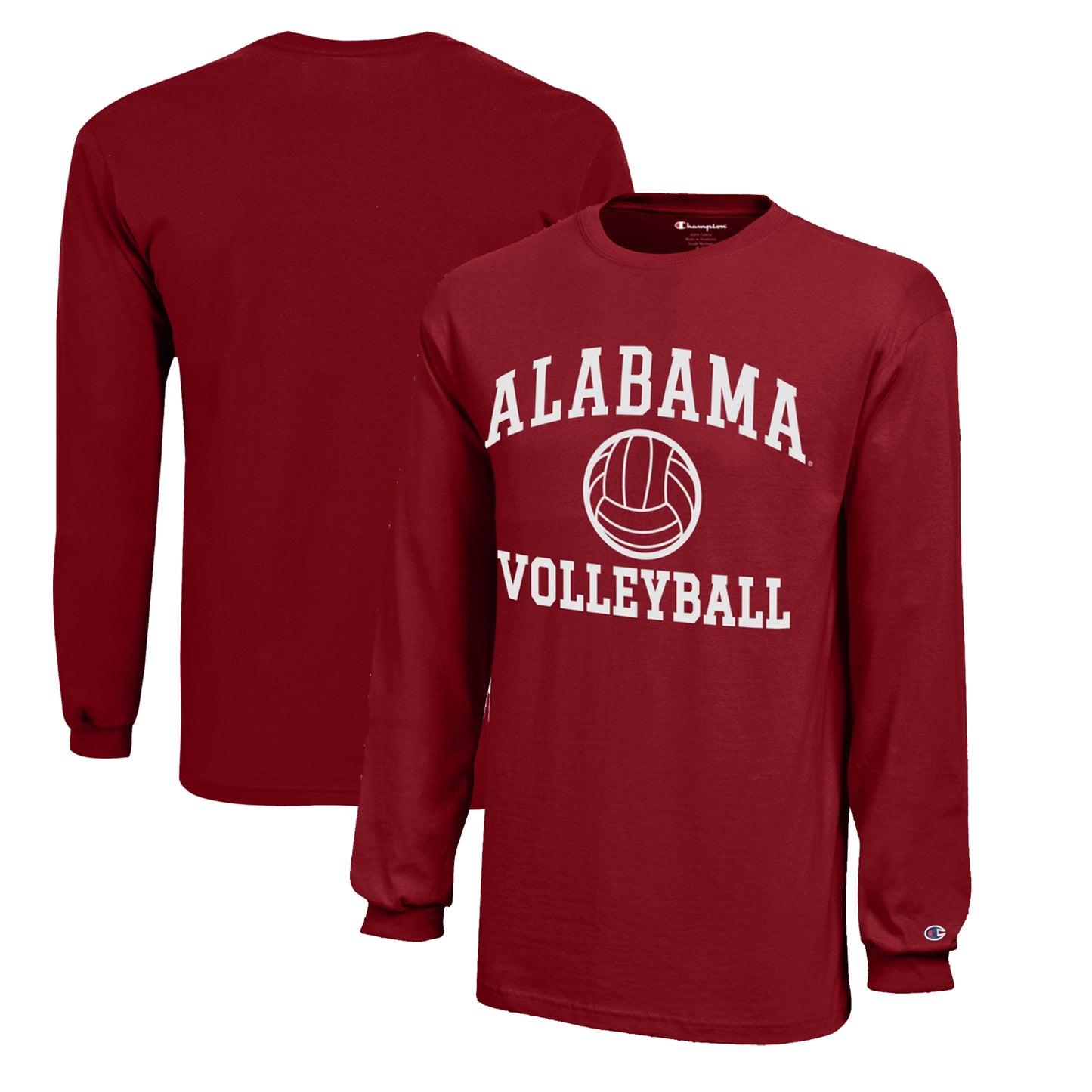Youth Champion Crimson Alabama Crimson Tide Icon Logo Long Sleeve Volleyball T-Shirt