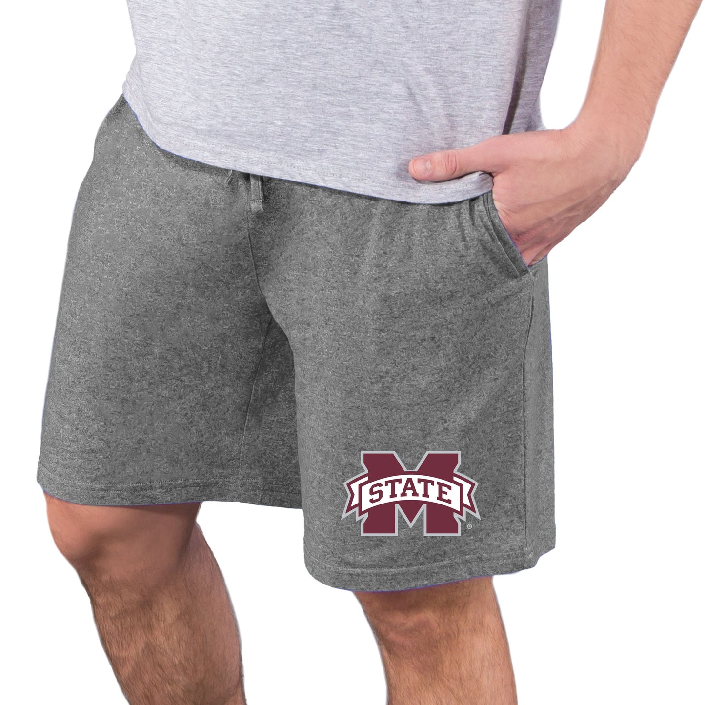 Men's Concepts Sport Charcoal Mississippi State Bulldogs Quest Knit Jam Shorts