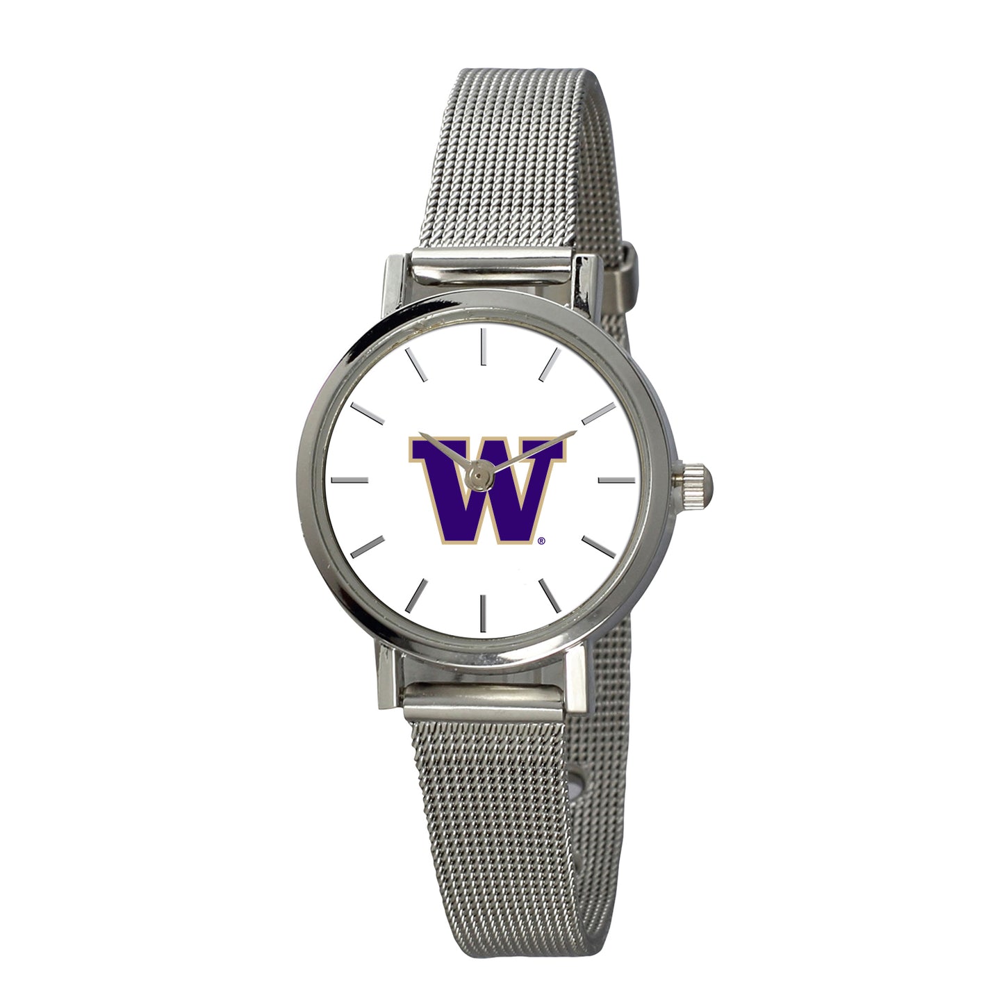 Women's Silver Washington Huskies Plexus Stainless Steel Watch
