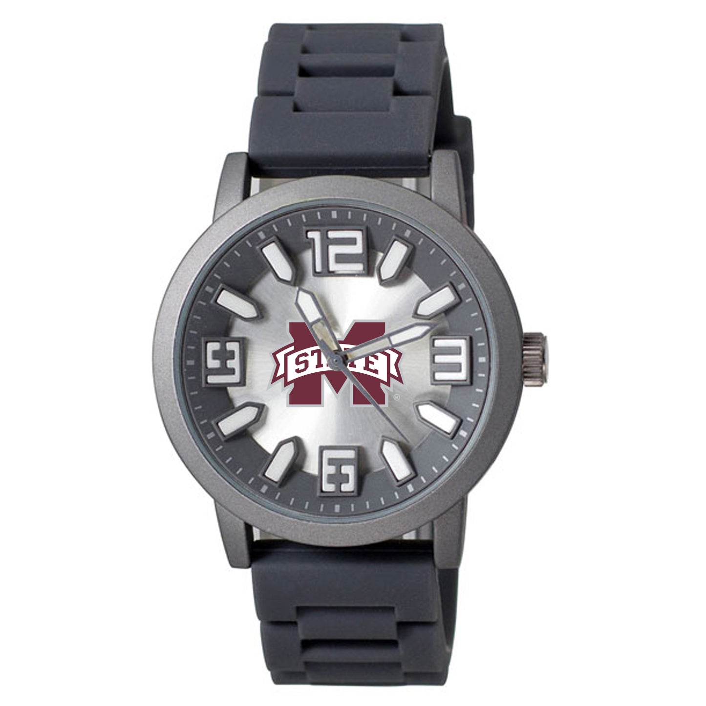 Men's Black Mississippi State Bulldogs Enigma Silicone Strap Watch