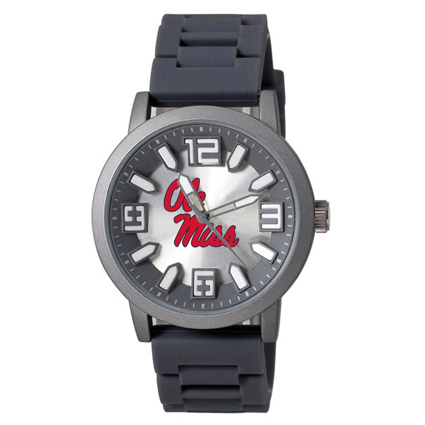 Men's Black Ole Miss Rebels Enigma Silicone Strap Watch