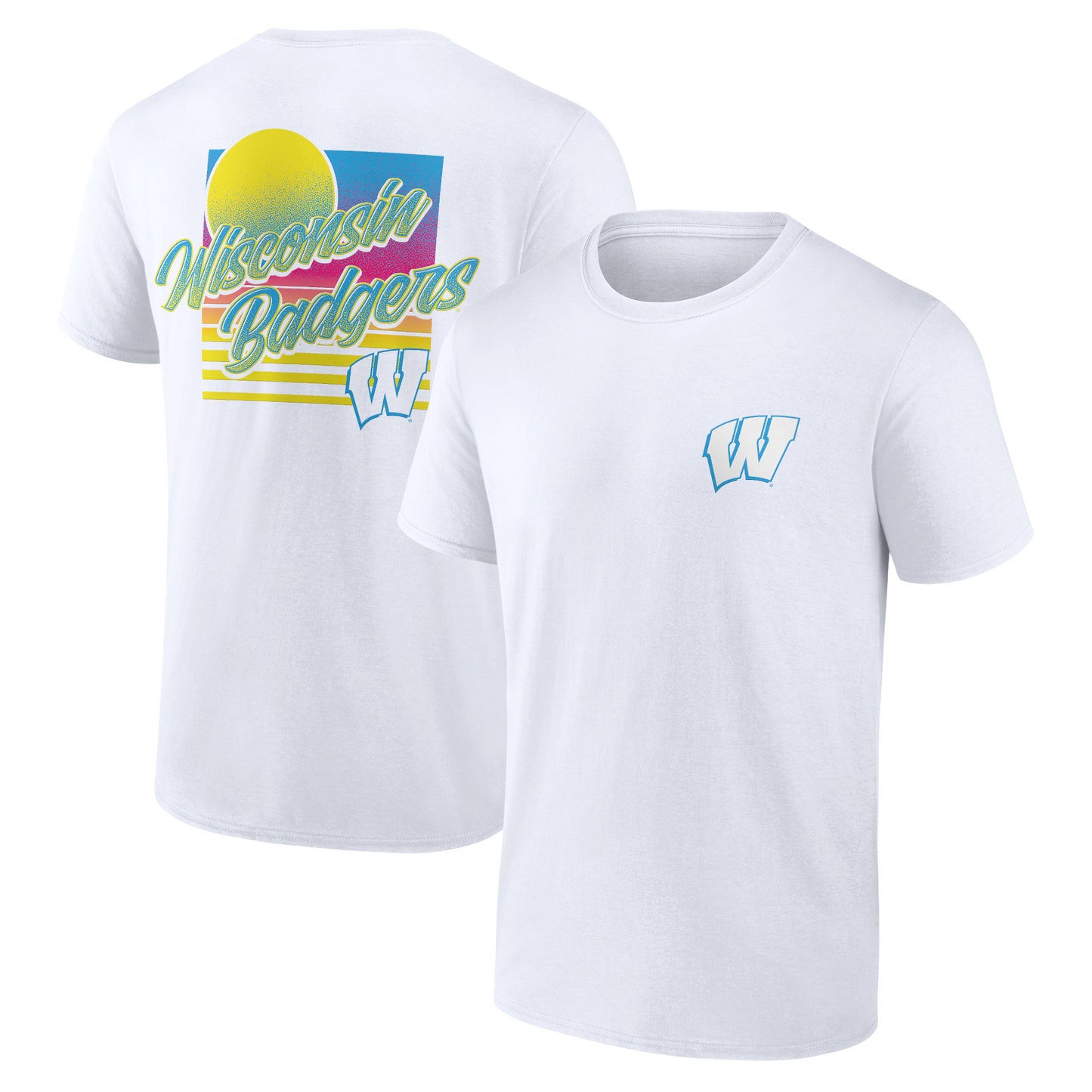 Men's White Wisconsin Badgers High Hurdles T-Shirt