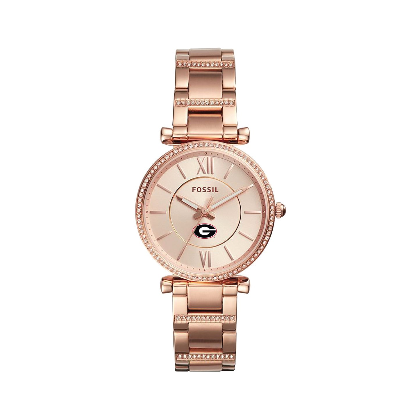 Women's Fossil Gold Georgia Bulldogs Carlie Rose Stainless Steel Watch