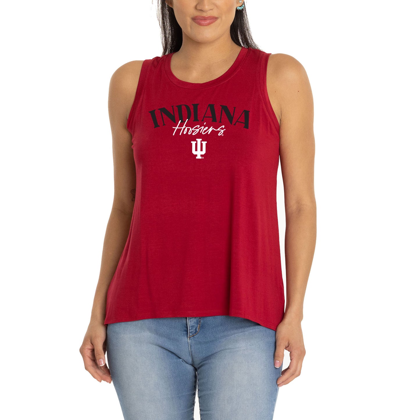 Women's Crimson Indiana Hoosiers Hannah High Neck Tank Top