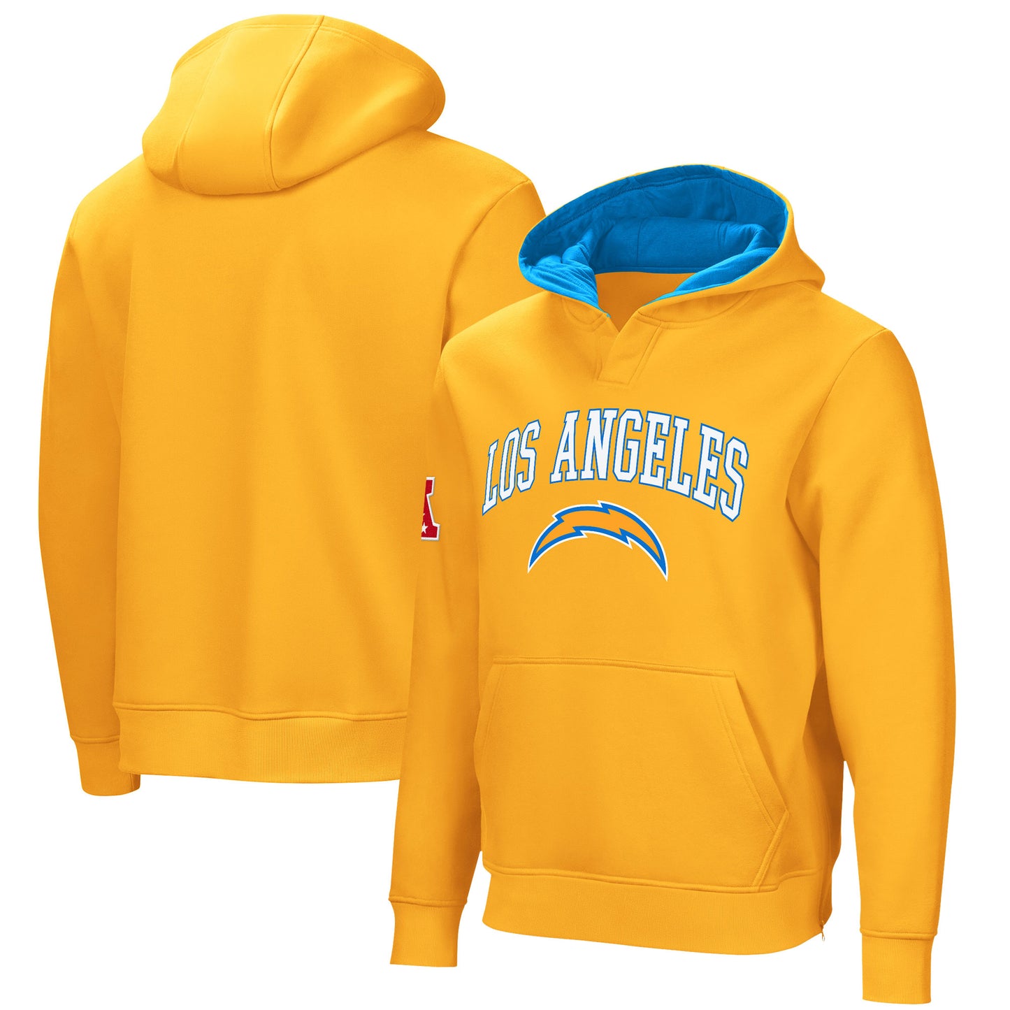 Men's Gold Los Angeles Chargers Linebacker Adaptive Pullover Hoodie