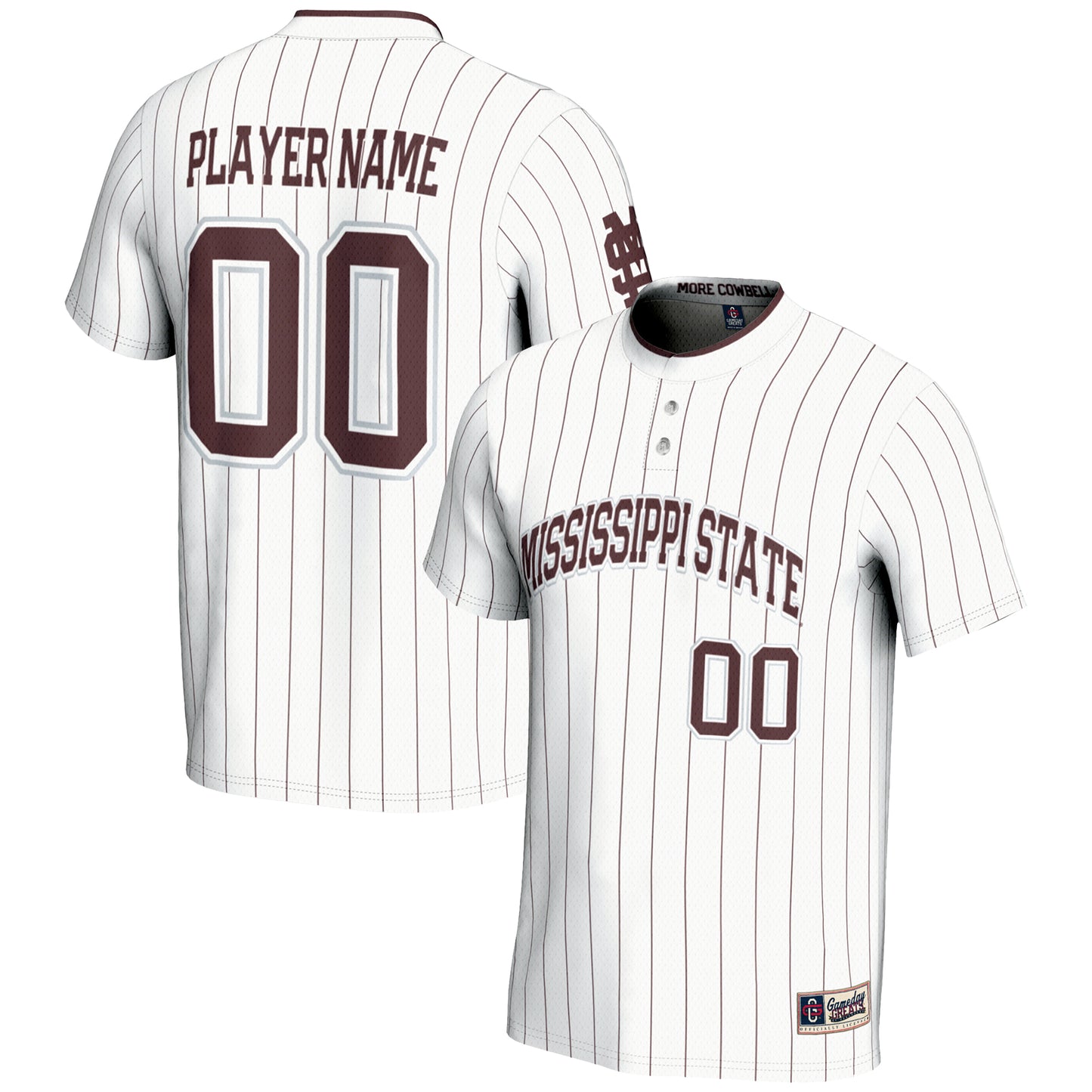 Unisex GameDay Greats White Mississippi State Bulldogs NIL Pick-A-Player Lightweight Softball Jersey