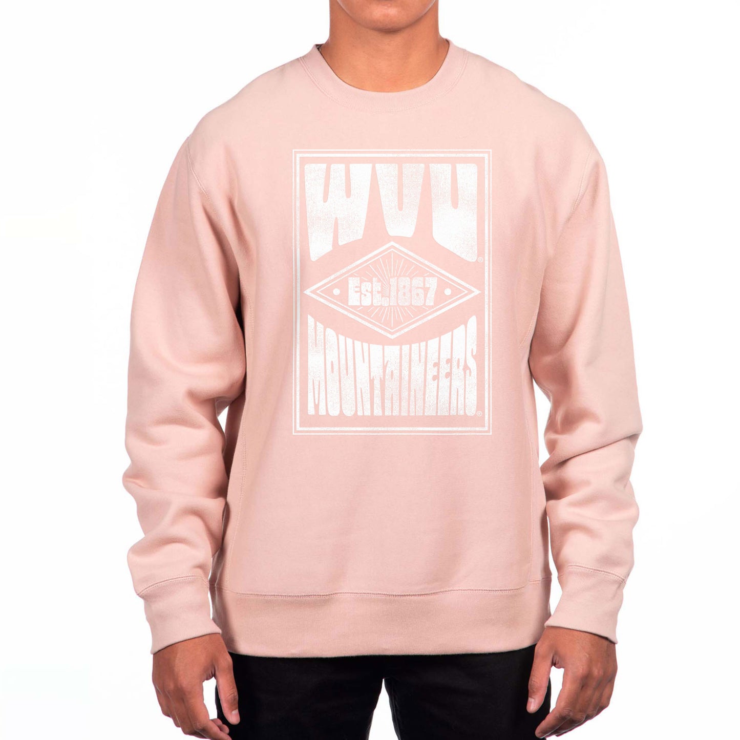Men's Uscape Apparel Pink West Virginia Mountaineers Premium Pullover Sweatshirt