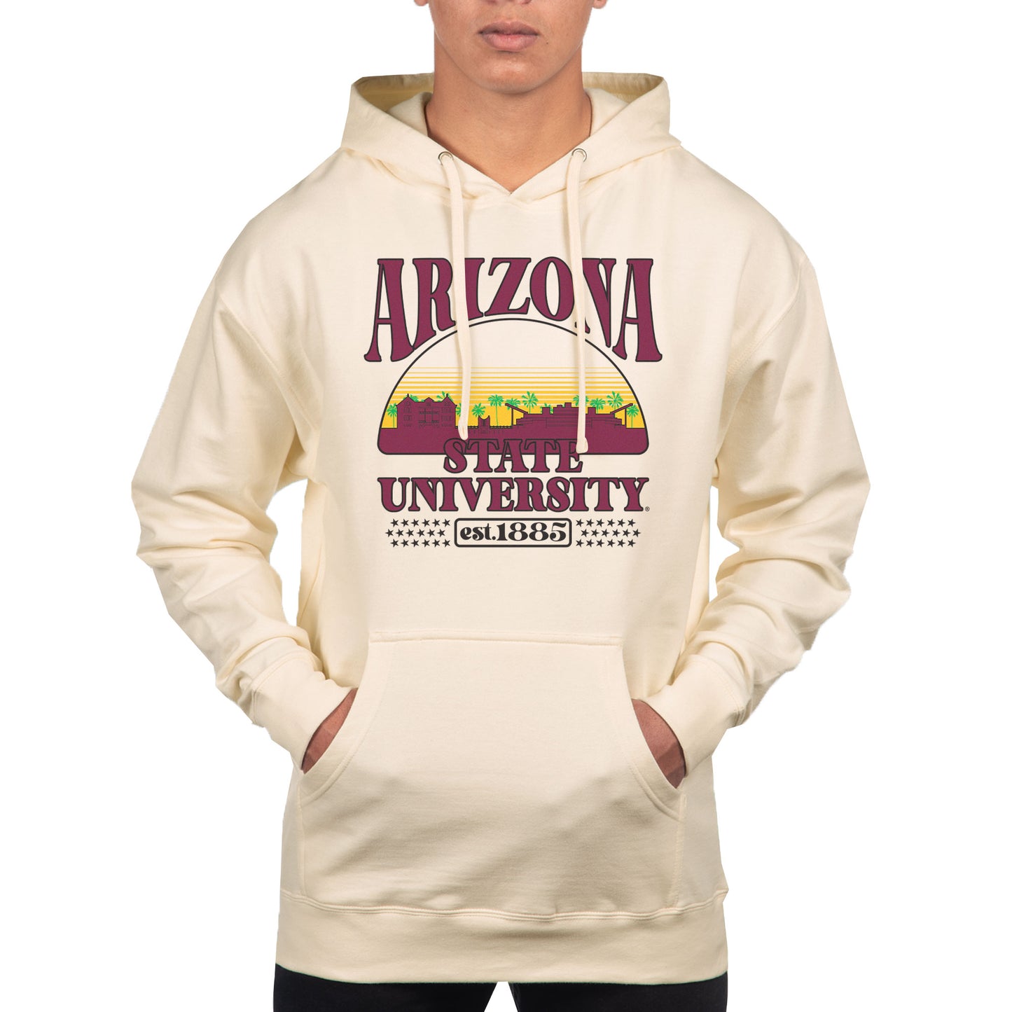 Men's Uscape Apparel Oatmeal Arizona State Sun Devils Pullover Hoodie
