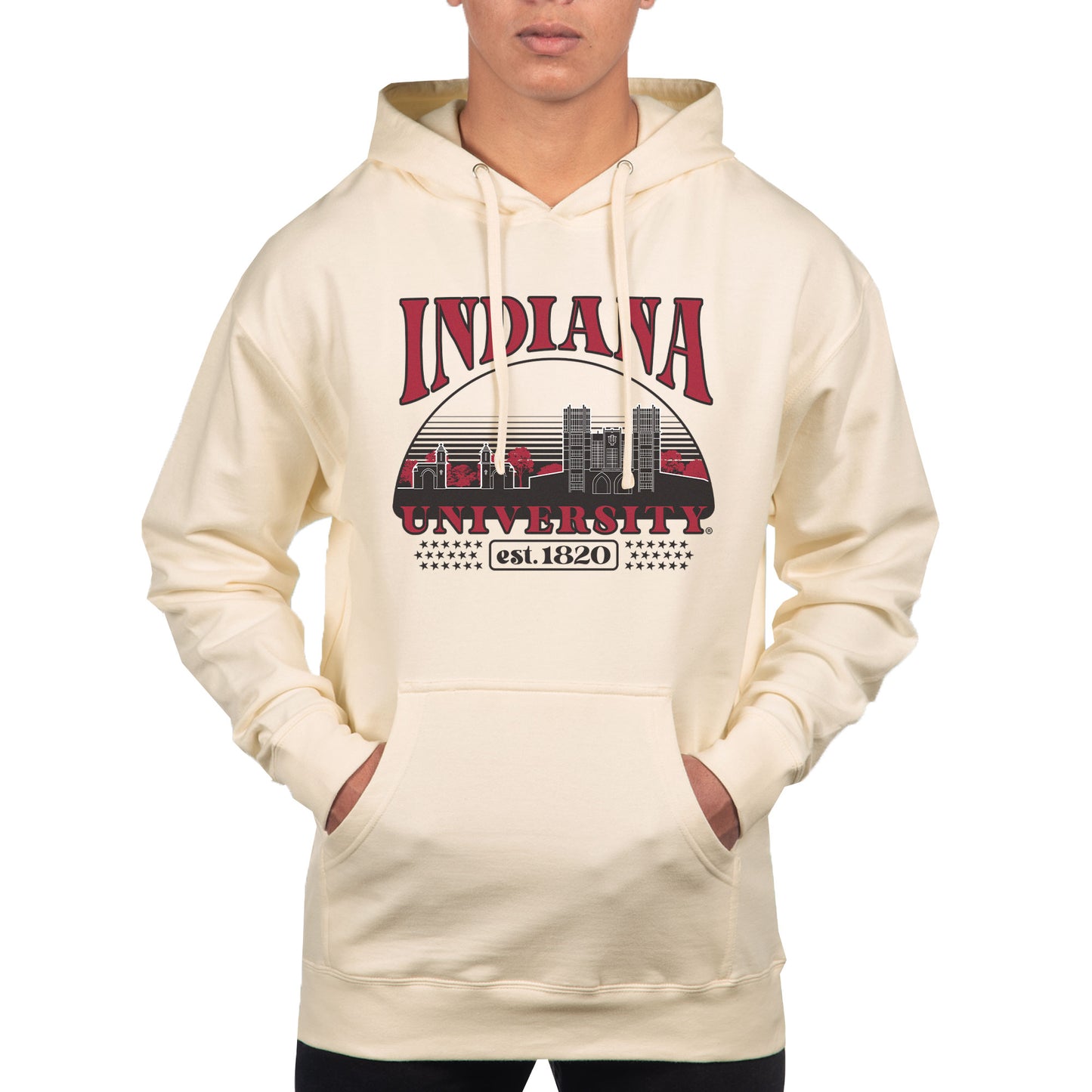 Men's Uscape Apparel Oatmeal Indiana Hoosiers Pullover Hoodie