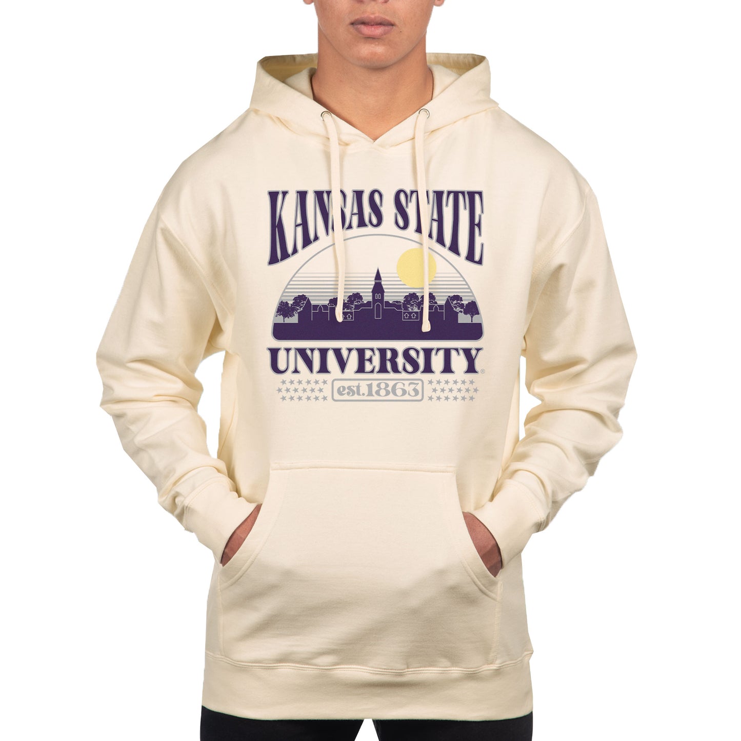 Men's Uscape Apparel Oatmeal Kansas State Wildcats Pullover Hoodie