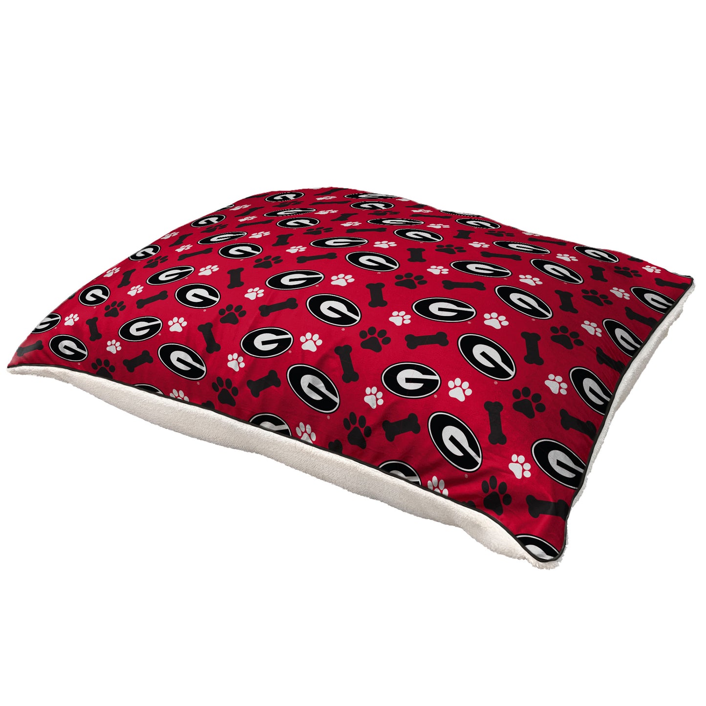 Pegasus Georgia Bulldogs 35" x 44" Bones Sherpa Pet Bed