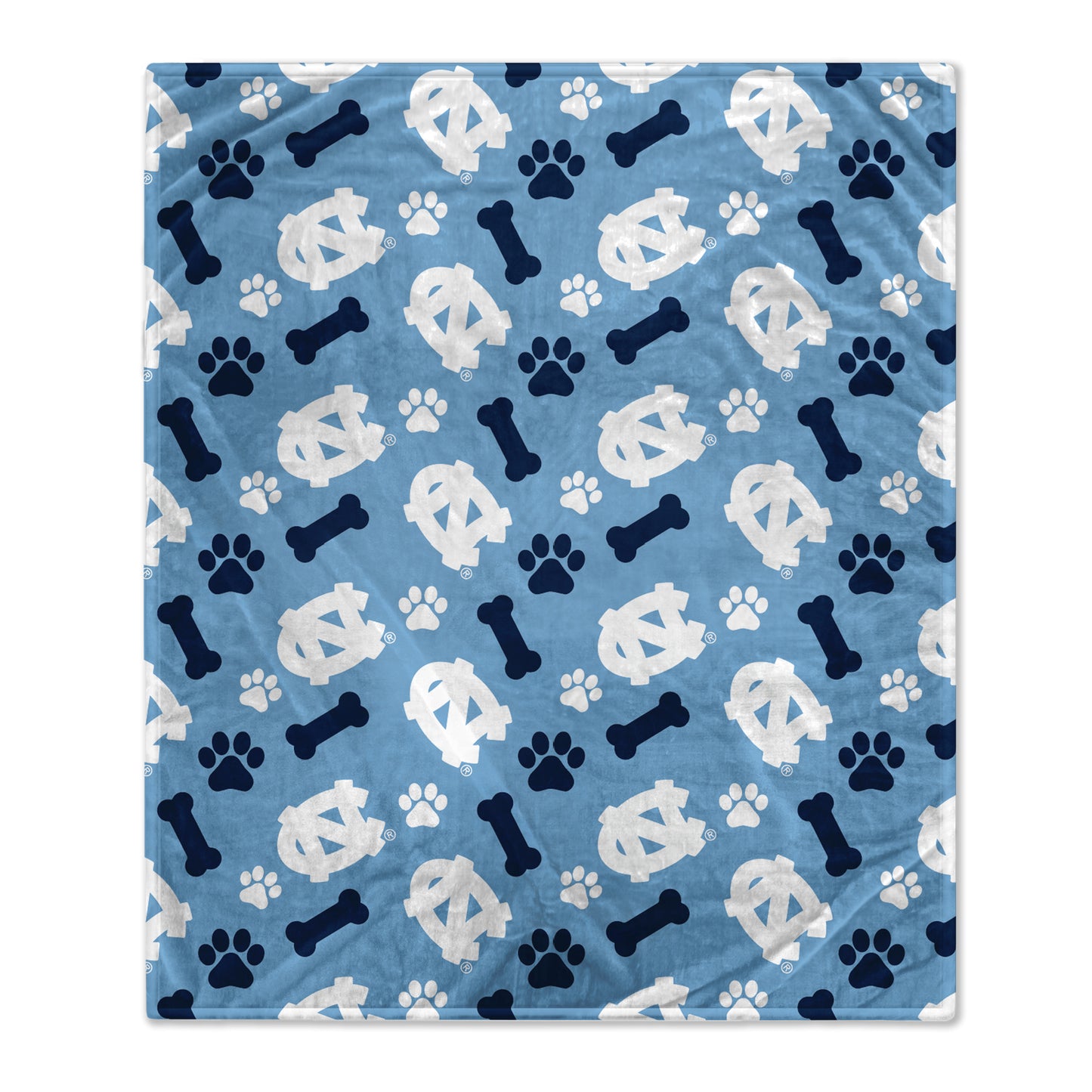 Pegasus North Carolina Tar Heels 40" x 50" Lightweight Bones Flannel Fleece Pet Blanket