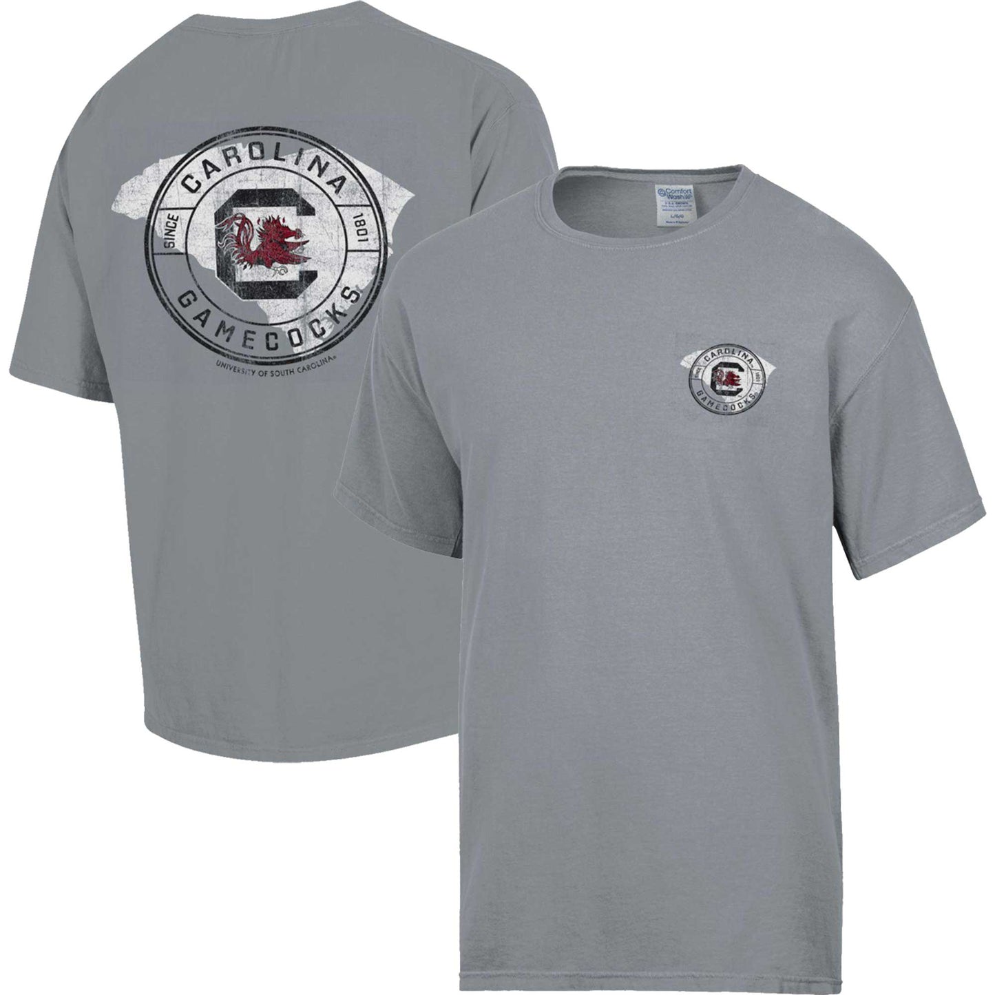 Men's Comfort Wash Graphite South Carolina Gamecocks STATEment T-Shirt