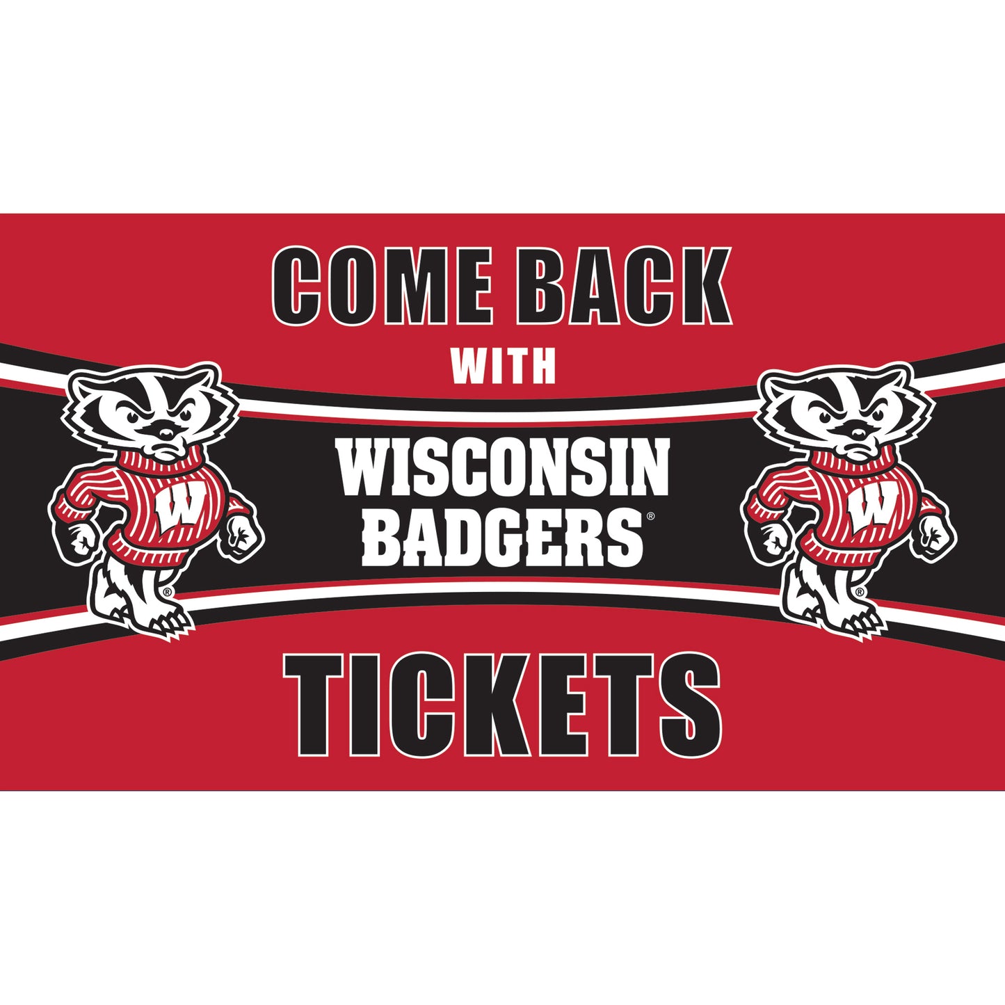 Wisconsin Badgers 28" x 16" Come Back With Tickets Door Mat