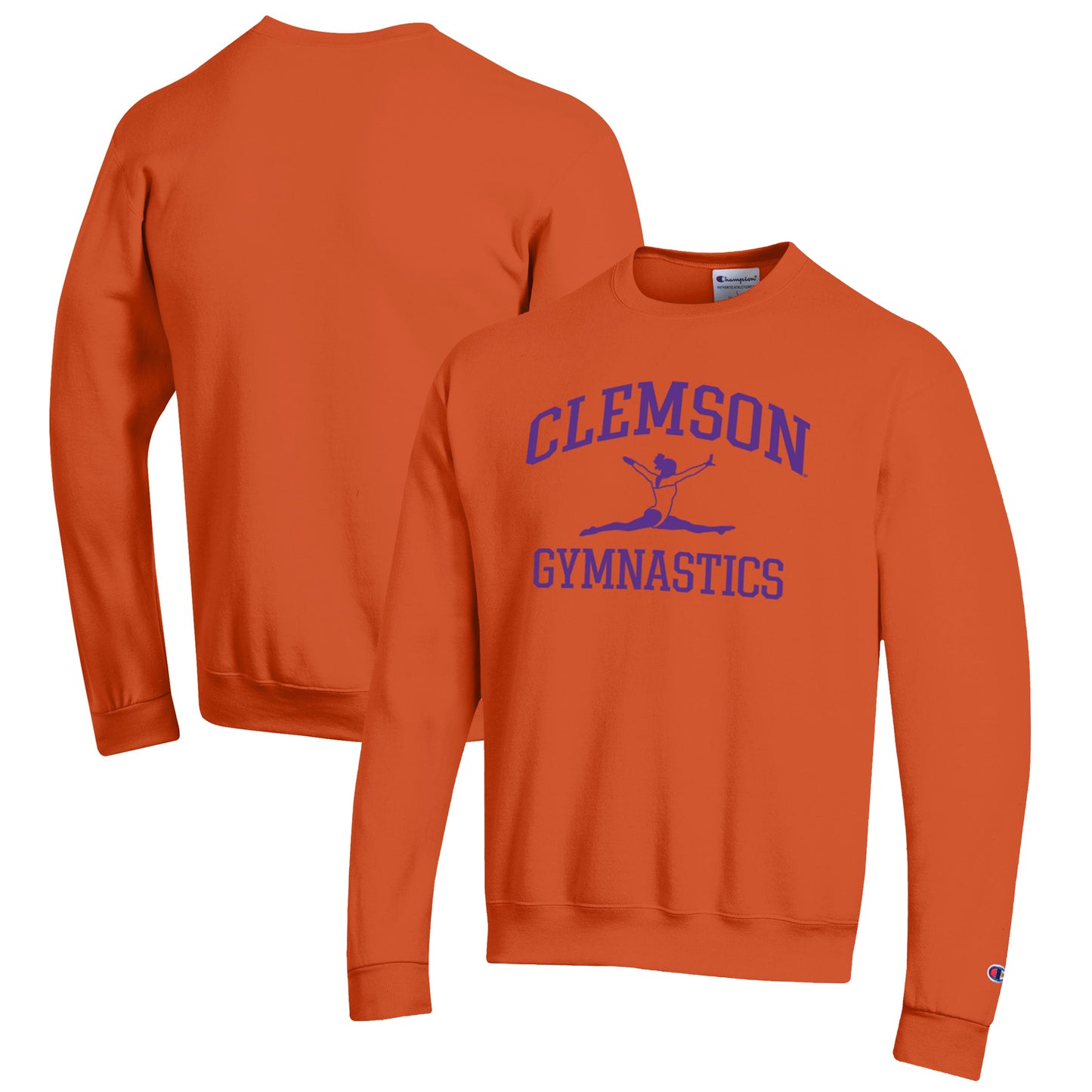 Men's Champion Orange Clemson Tigers Gymnastics Icon Powerblend Pullover Sweatshirt