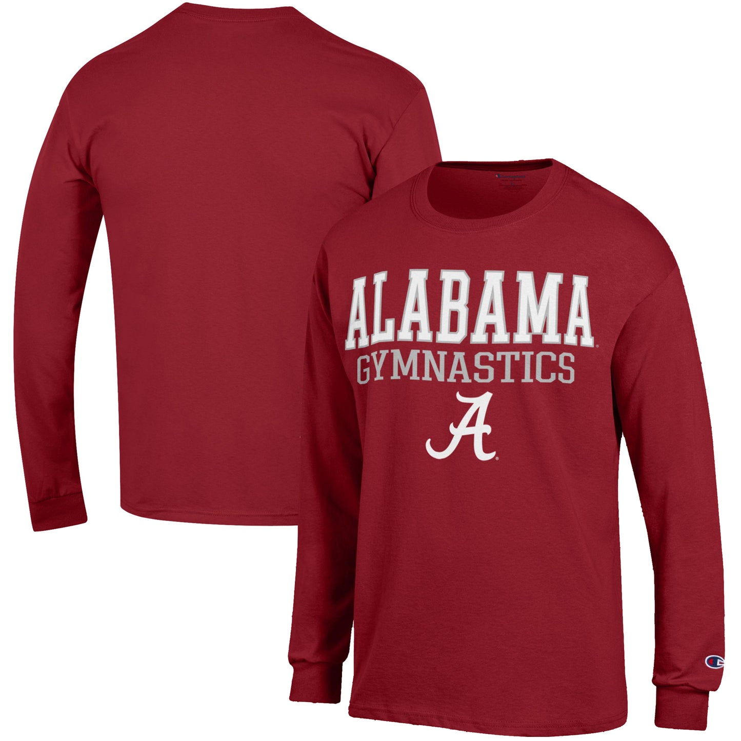 Men's Champion Crimson Alabama Crimson Tide Gymnastics Stack Long Sleeve T-Shirt