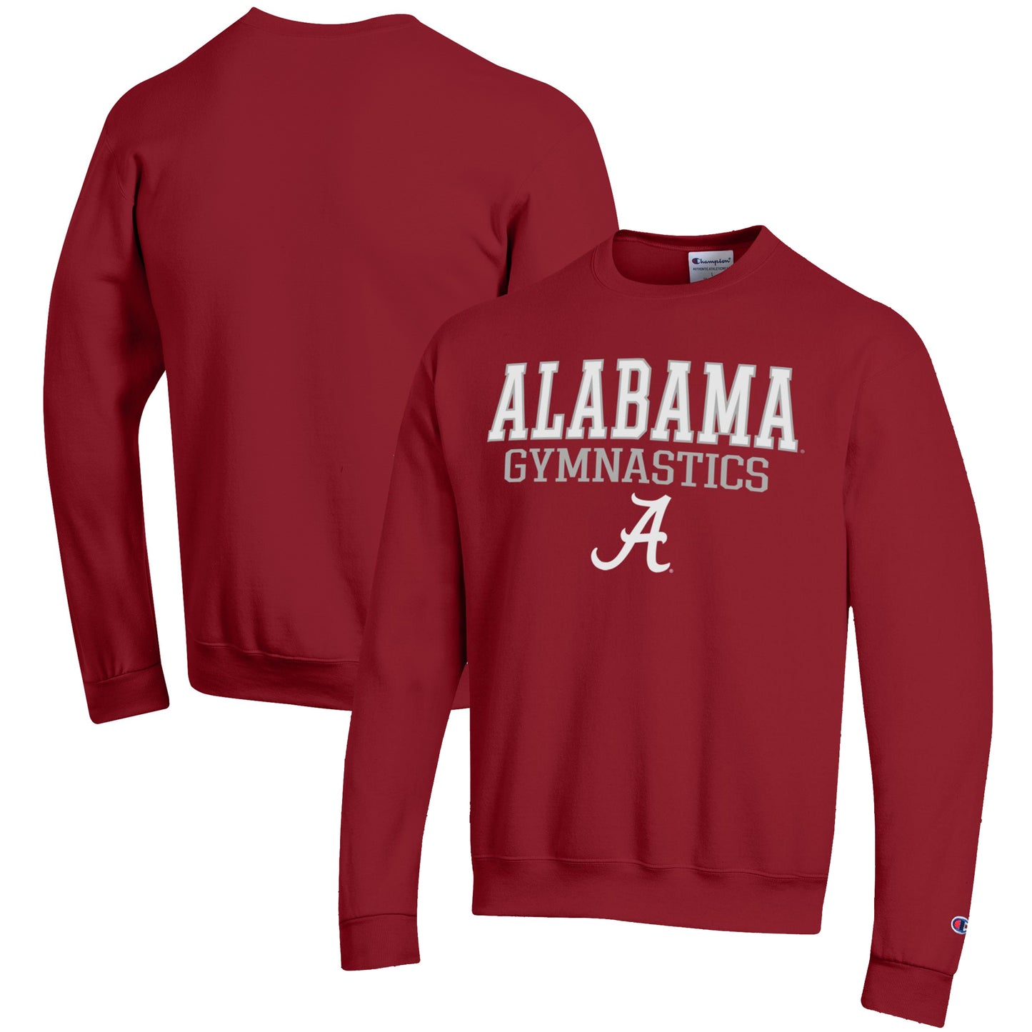 Men's Champion Crimson Alabama Crimson Tide Gymnastics Stack Powerblend Pullover Sweatshirt