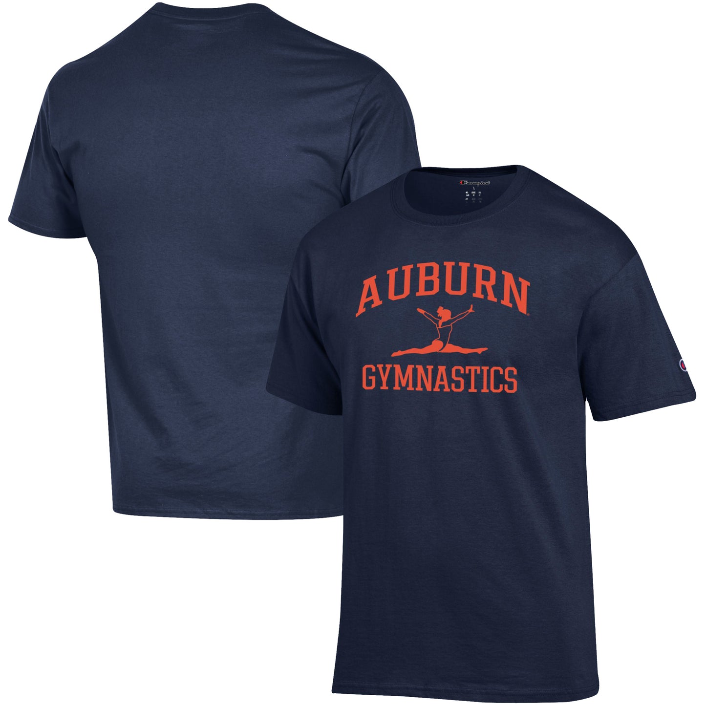 Men's Champion Navy Auburn Tigers Gymnastics Icon T-Shirt