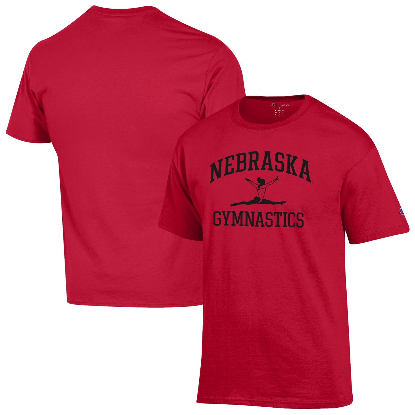 Men's Champion Scarlet Nebraska Huskers Gymnastics Icon T-Shirt