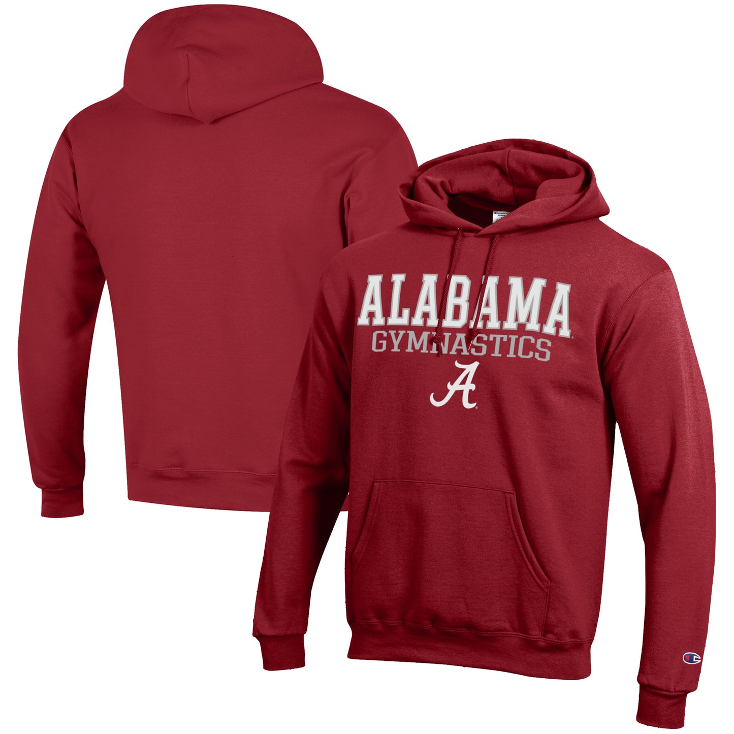 Men's Champion Crimson Alabama Crimson Tide Gymnastics Stack Powerblend Pullover Hoodie