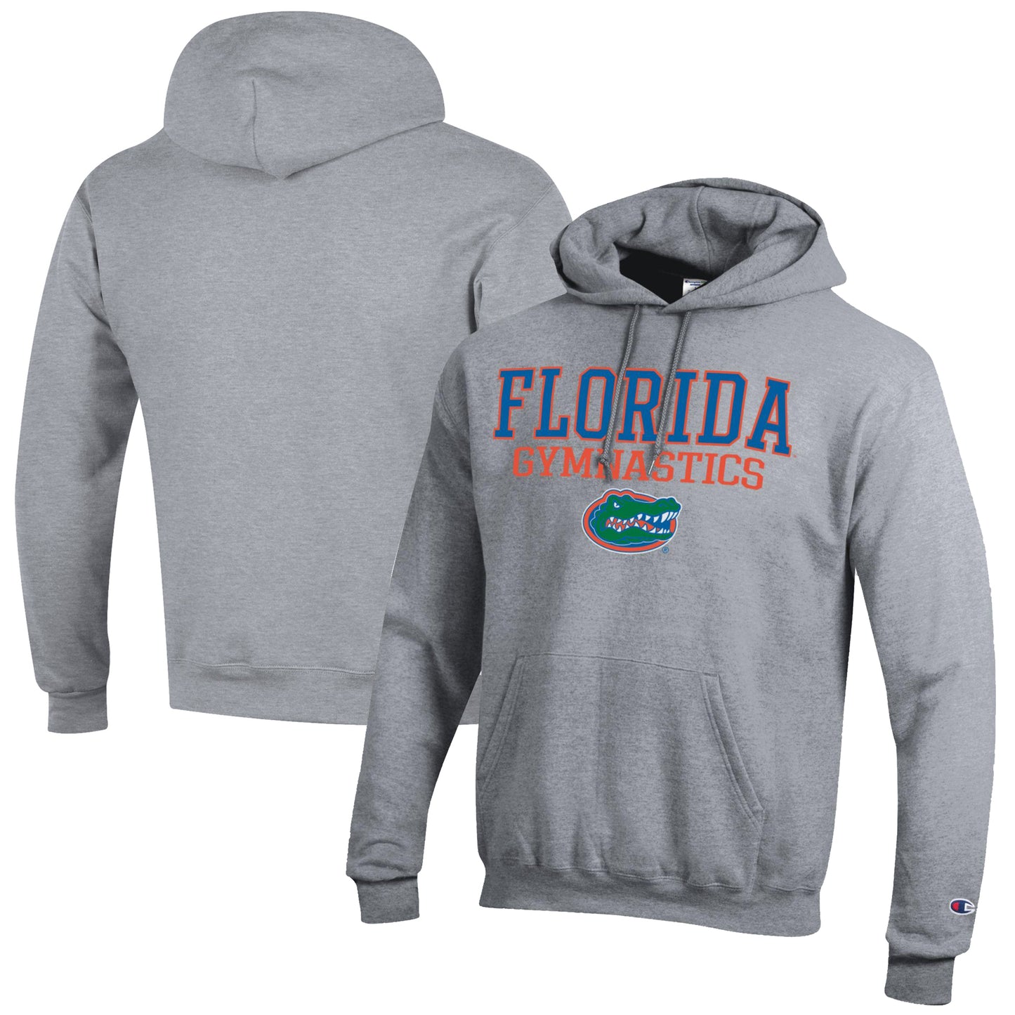 Men's Champion Gray Florida Gators Gymnastics Stack Powerblend Pullover Hoodie