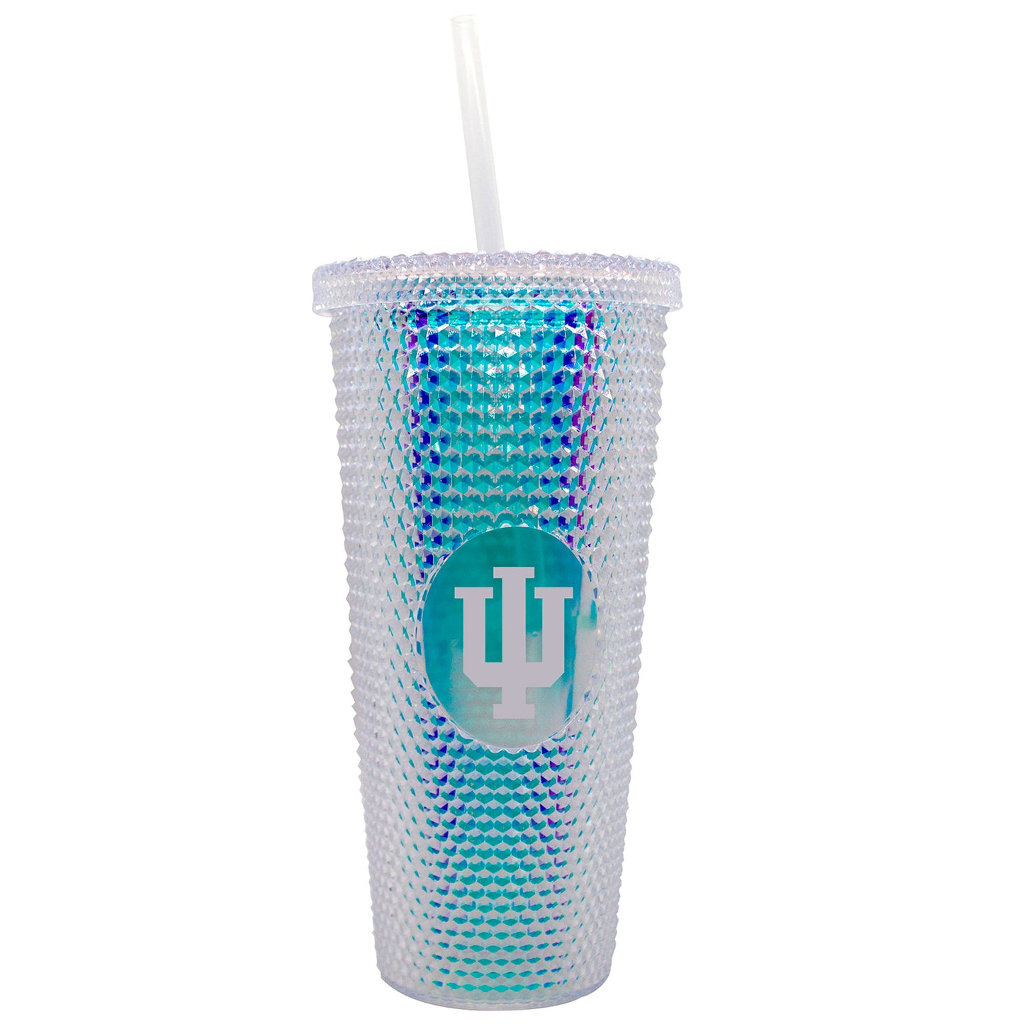 Indiana Hoosiers 24oz. Iridescent Studded Travel Tumbler with Straw