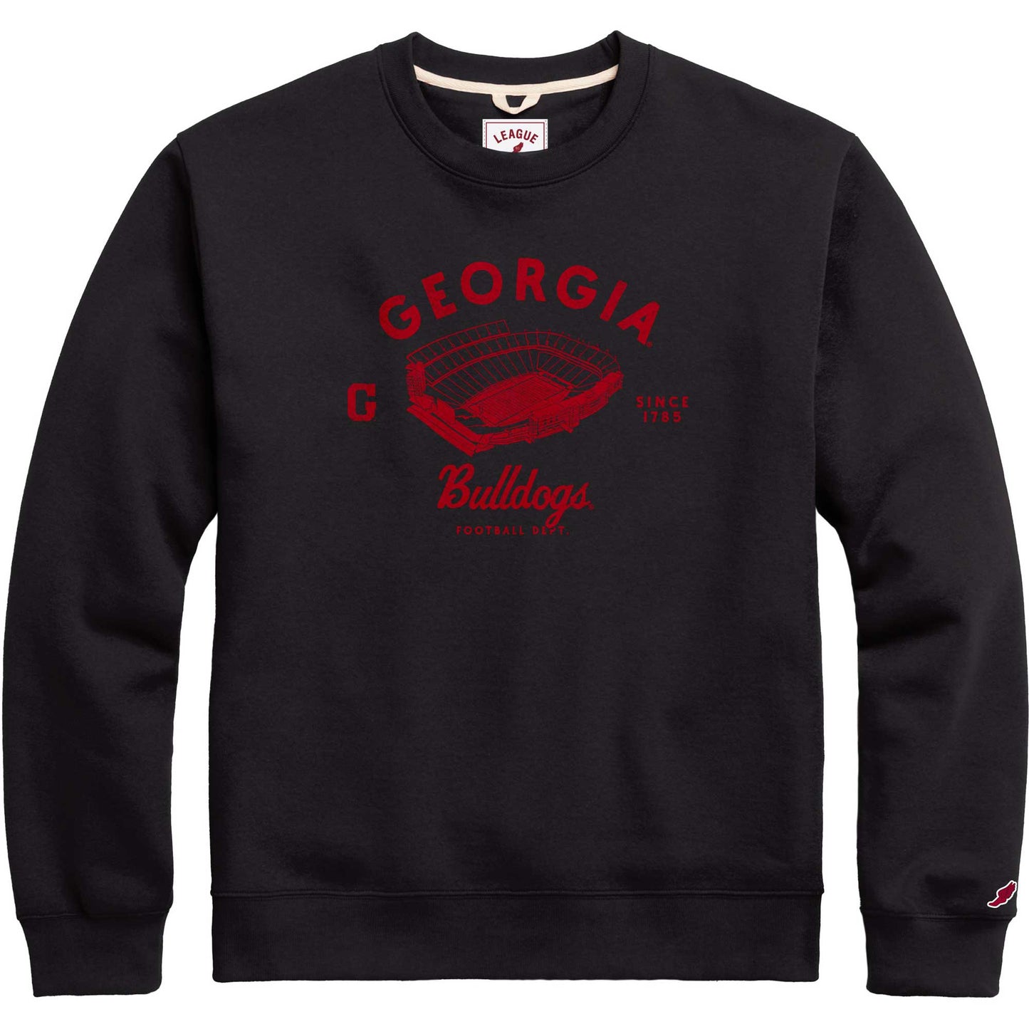Men's League Collegiate Wear Black Georgia Bulldogs Stadium Essential Pullover Sweatshirt