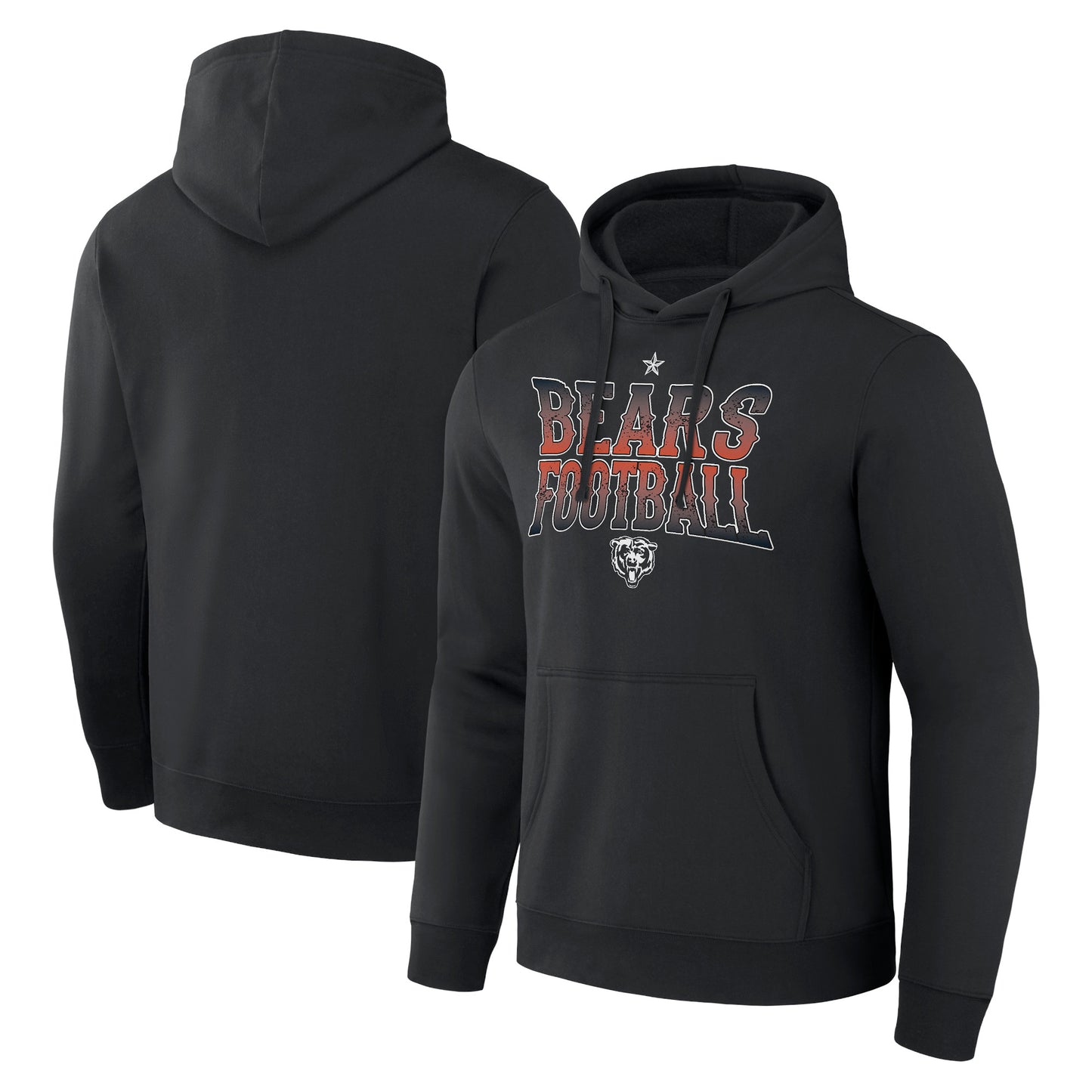 Men's NFL x Darius Rucker Collection by Fanatics Black Chicago Bears Rock N' Football��Pullover Hoodie