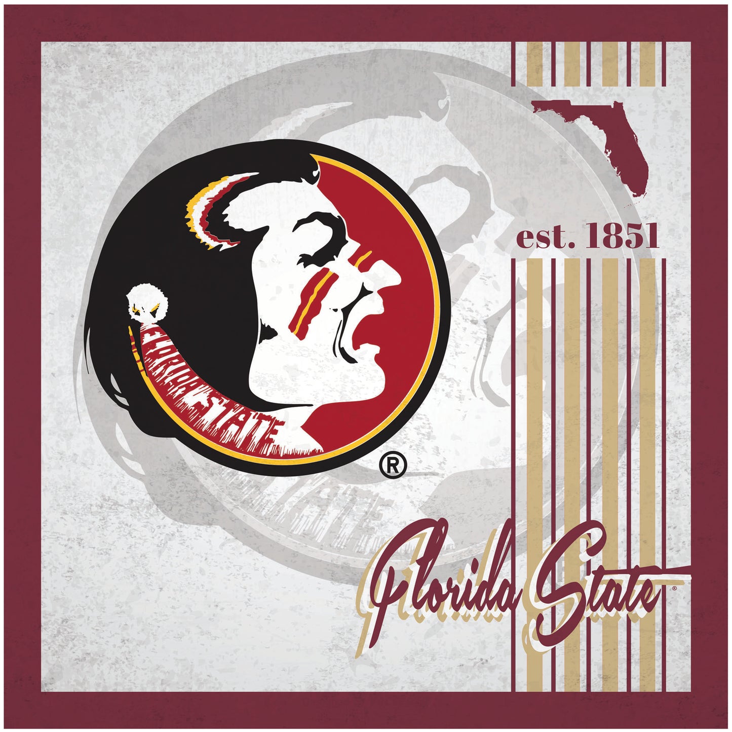 Florida State Seminoles 10" x 10" Greatest Hits Team Sign