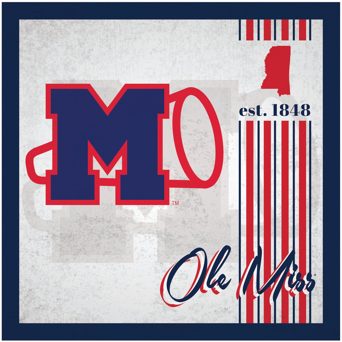Ole Miss Rebels 10" x 10" Greatest Hits Team Sign