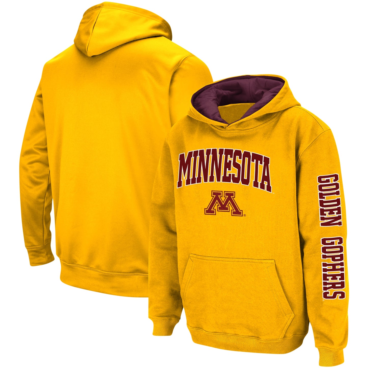 Youth Colosseum Gold Minnesota Golden Gophers 2-Hit Pullover Hoodie