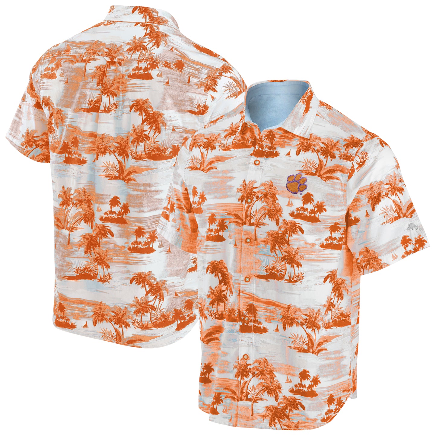 Men's Tommy Bahama Orange Clemson Tigers Tropical Horizons Button-Up Shirt