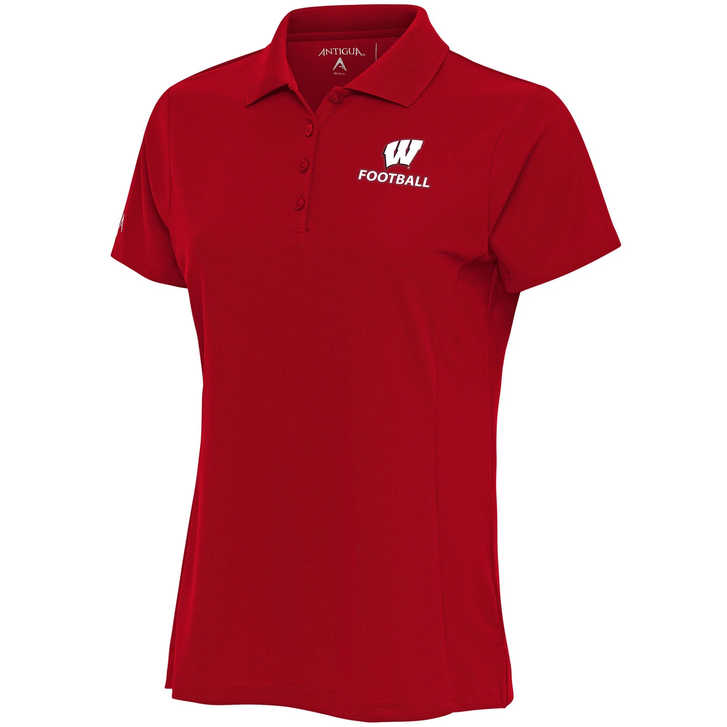 Women's Antigua Red Wisconsin Badgers Football Legacy Pique Polo