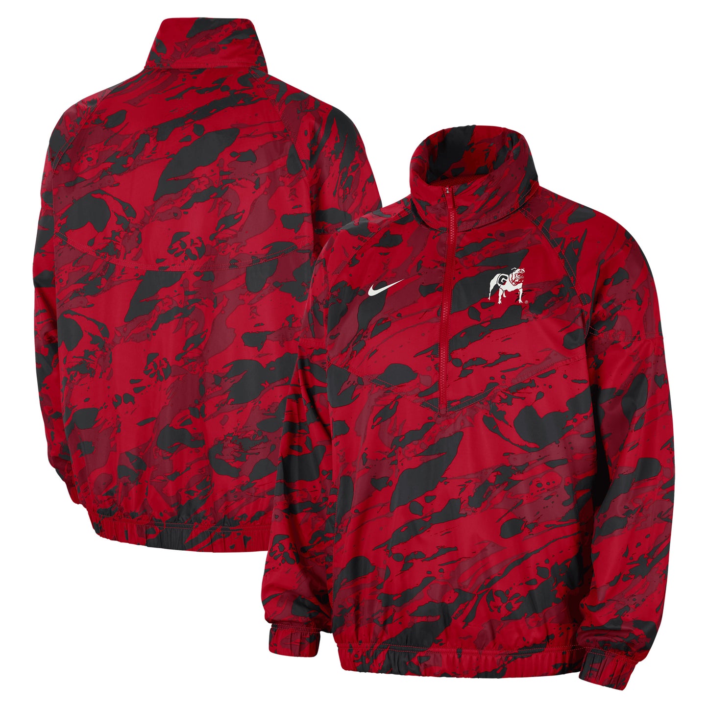 Men's Nike Red Georgia Bulldogs Anorak Half-Zip Jacket