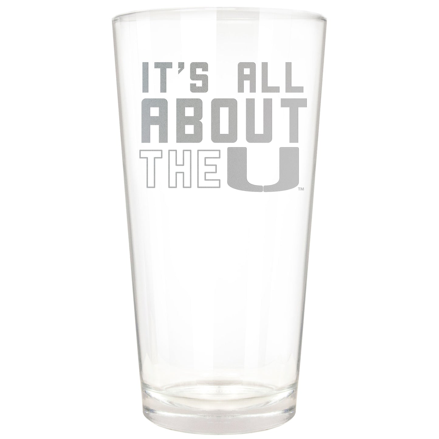 Miami Hurricanes Etched 16oz. Rally Cry Pint Glass