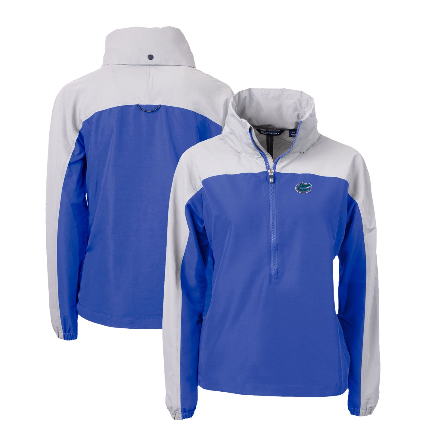 Women's Cutter & Buck Royal Florida Gators Charter Eco Recycled Half-Zip Anorak Jacket